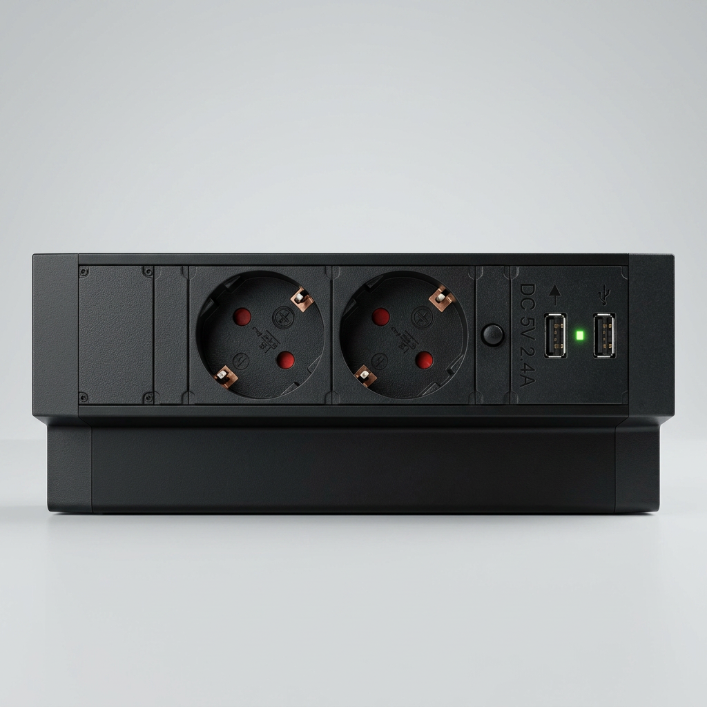 Filex Power desk Up, 1 2x 230V - 1x A/C 15W - zwart