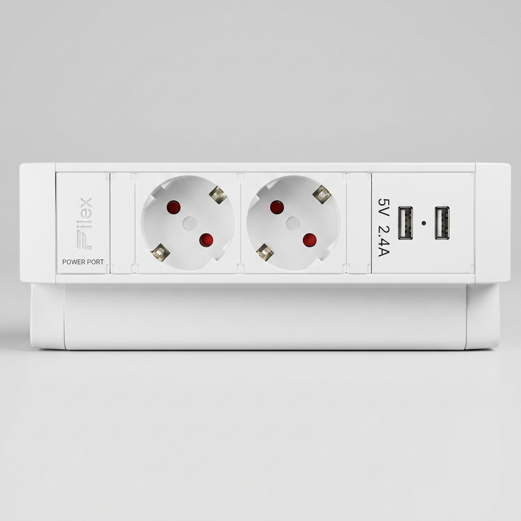 Filex Power desk Up, 1 2x 230V - 1x A/C 15W - zwart